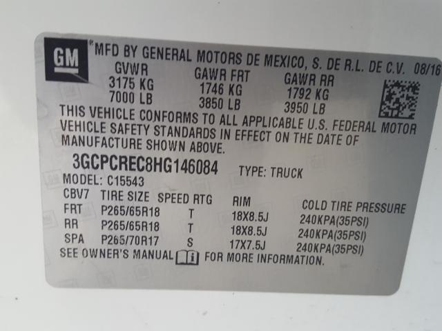 Photo 9 VIN: 3GCPCREC8HG146084 - CHEVROLET SILVERADO 1500 