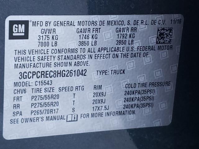 Photo 9 VIN: 3GCPCREC8HG261042 - CHEVROLET SILVERADO 