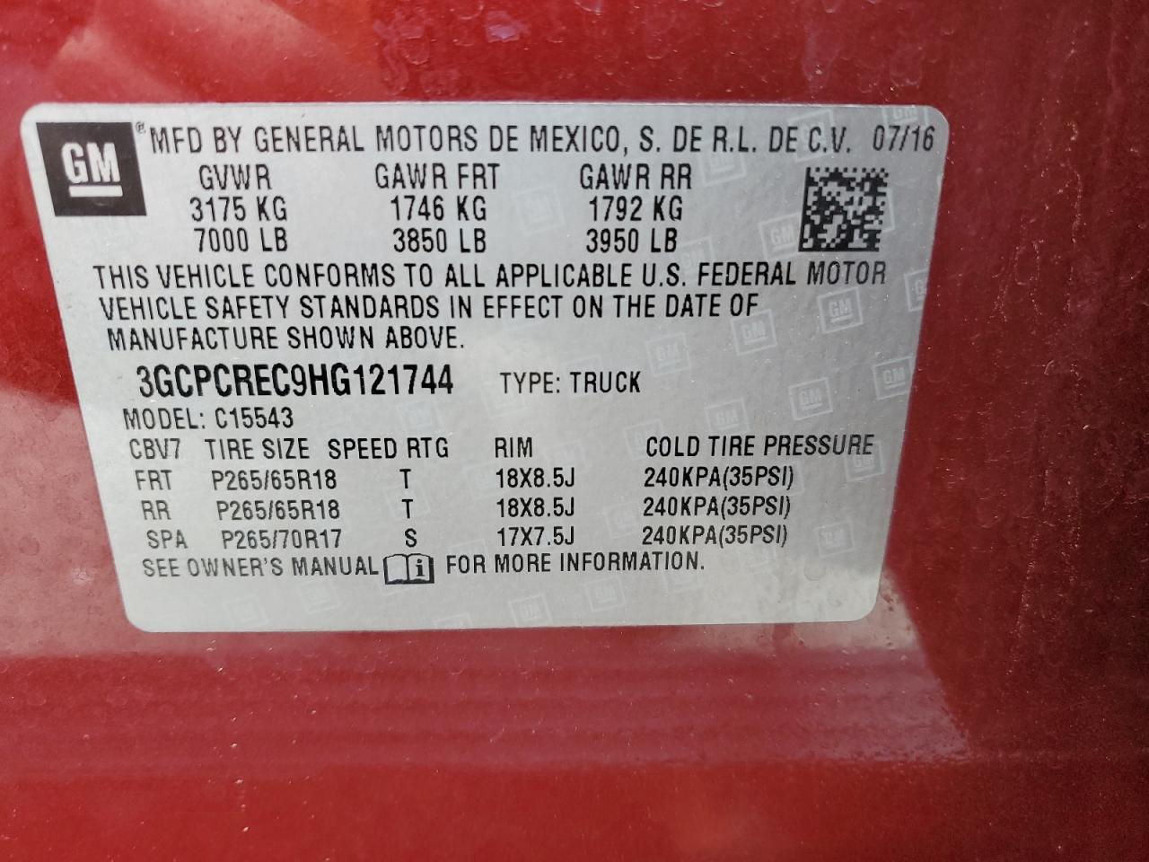 Photo 11 VIN: 3GCPCREC9HG121744 - CHEVROLET SILVERADO 