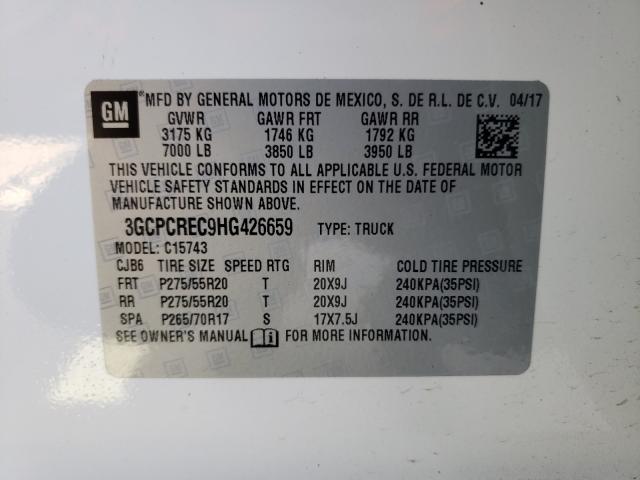 Photo 9 VIN: 3GCPCREC9HG426659 - CHEVROLET SILVERADO 