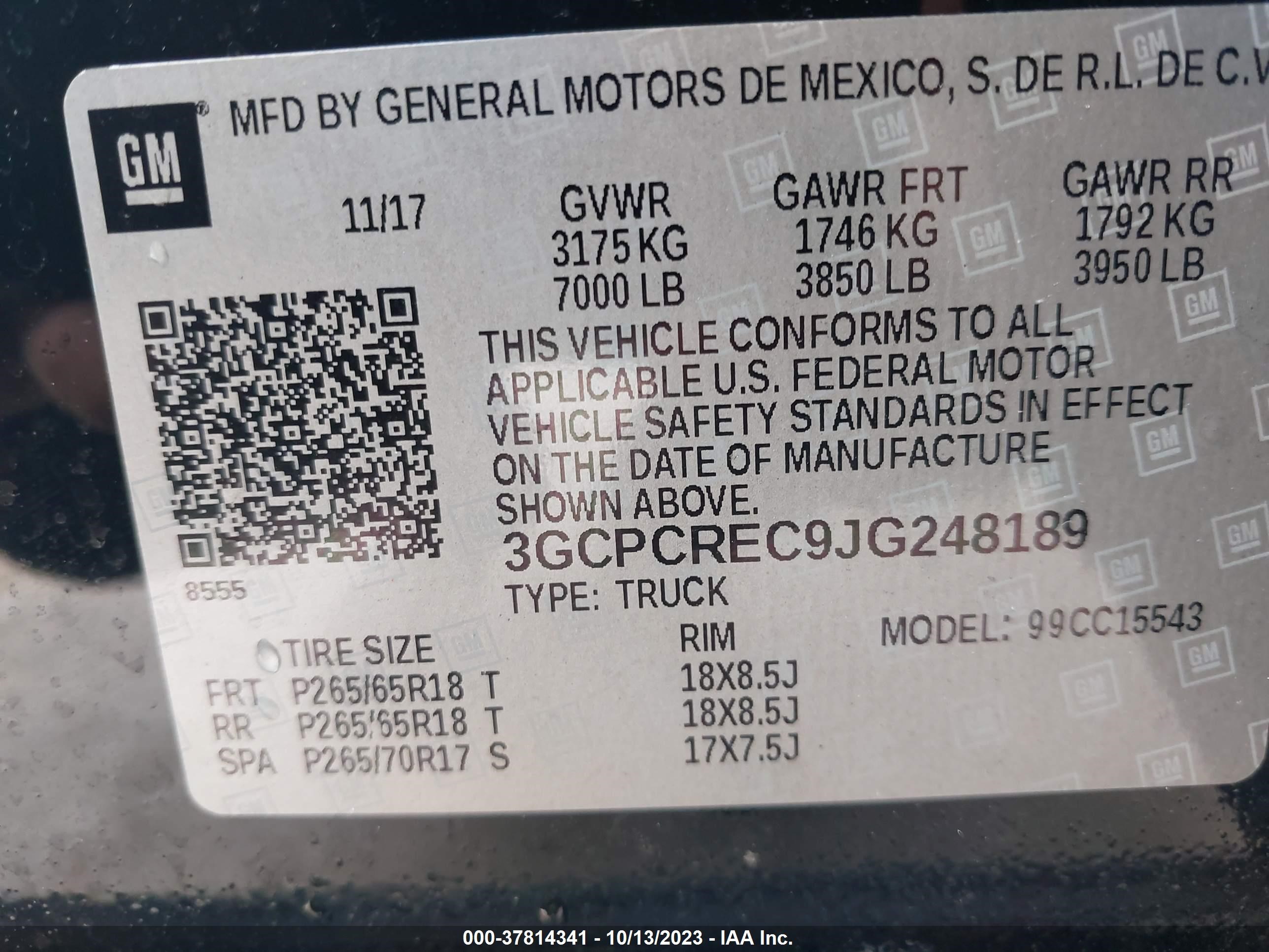 Photo 8 VIN: 3GCPCREC9JG248189 - CHEVROLET SILVERADO 