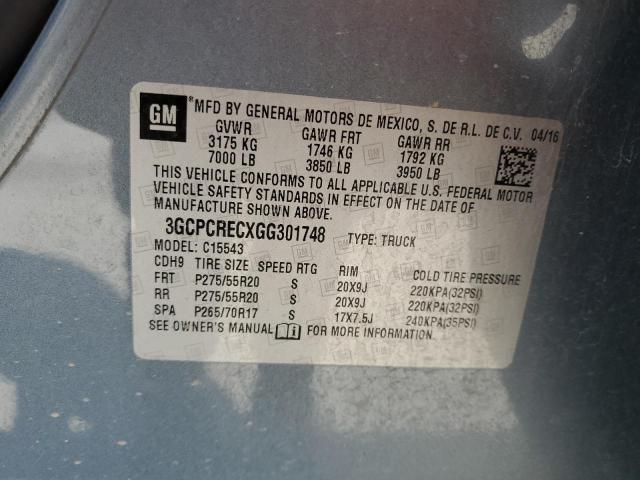 Photo 11 VIN: 3GCPCRECXGG301748 - CHEVROLET SILVERADO 