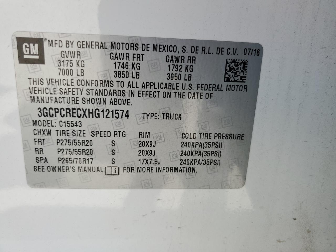 Photo 11 VIN: 3GCPCRECXHG121574 - CHEVROLET SILVERADO 