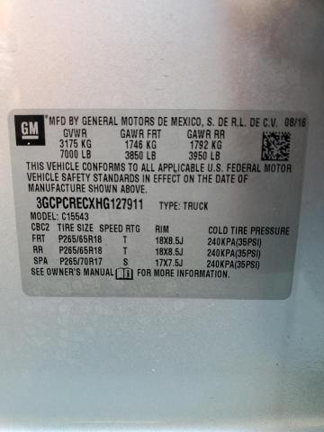 Photo 12 VIN: 3GCPCRECXHG127911 - CHEVROLET SILVERADO 