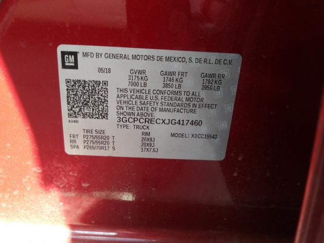 Photo 9 VIN: 3GCPCRECXJG417460 - CHEVROLET SILVERADO 