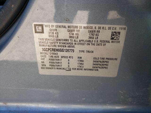 Photo 9 VIN: 3GCPCREH6GG126779 - CHEVROLET SILVERADO 