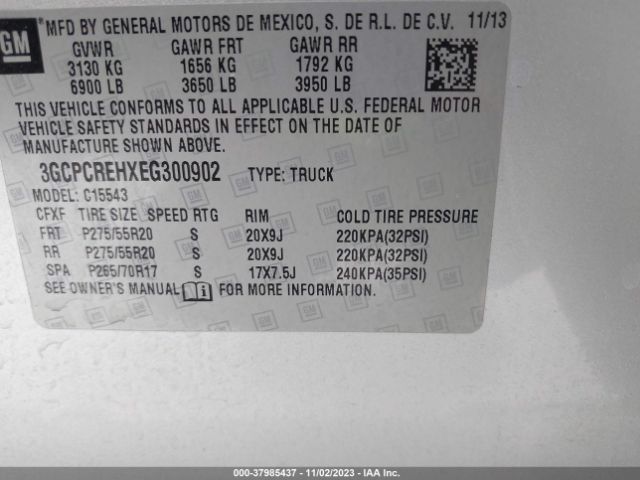 Photo 8 VIN: 3GCPCREHXEG300902 - CHEVROLET SILVERADO 1500 