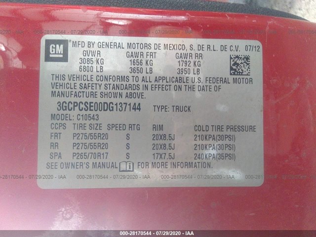 Photo 8 VIN: 3GCPCSE00DG137144 - CHEVROLET SILVERADO 1500 