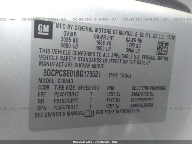 Photo 8 VIN: 3GCPCSE01BG173521 - CHEVROLET SILVERADO 1500 