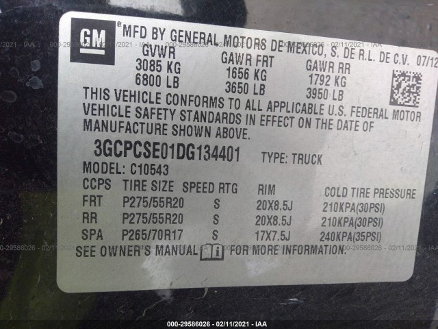 Photo 8 VIN: 3GCPCSE01DG134401 - CHEVROLET SILVERADO 1500 