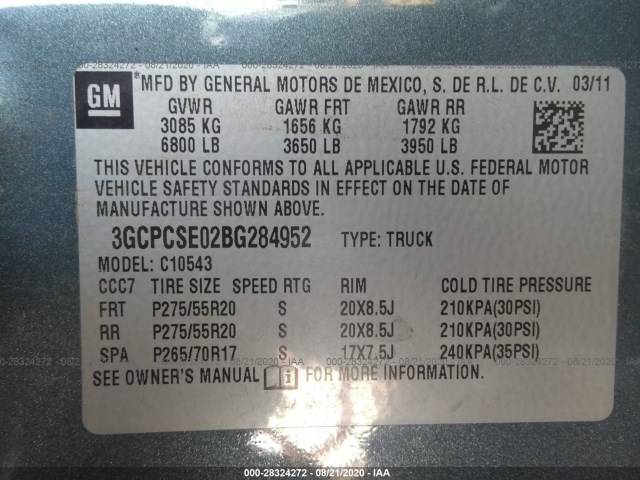 Photo 8 VIN: 3GCPCSE02BG284952 - CHEVROLET SILVERADO 1500 