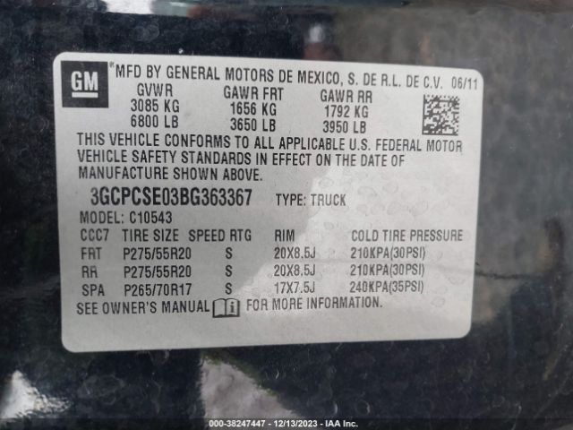 Photo 8 VIN: 3GCPCSE03BG363367 - CHEVROLET SILVERADO 1500 