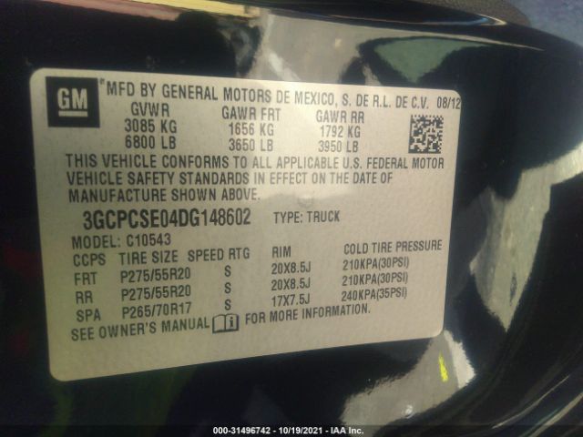 Photo 8 VIN: 3GCPCSE04DG148602 - CHEVROLET SILVERADO 1500 