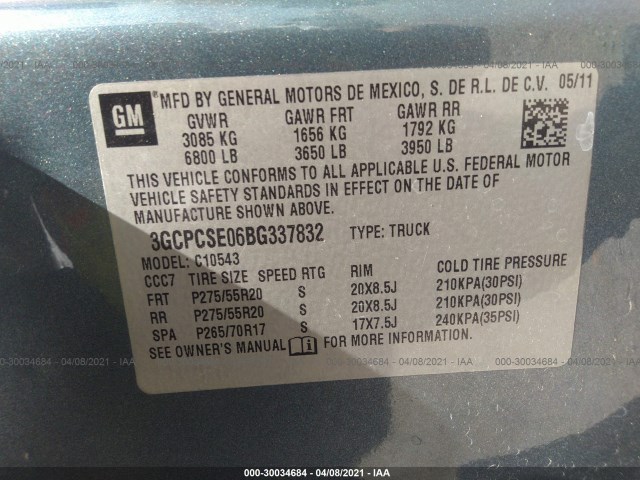 Photo 8 VIN: 3GCPCSE06BG337832 - CHEVROLET SILVERADO 1500 