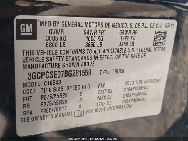 Photo 8 VIN: 3GCPCSE07BG281559 - CHEVROLET SILVERADO 1500 