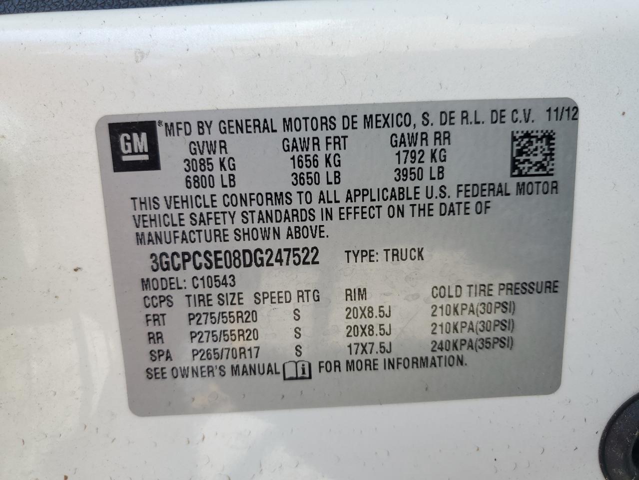 Photo 12 VIN: 3GCPCSE08DG247522 - CHEVROLET SILVERADO 