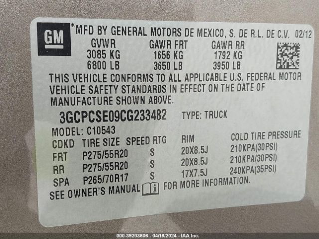 Photo 8 VIN: 3GCPCSE09CG233482 - CHEVROLET SILVERADO 1500 