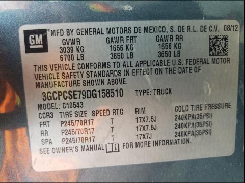 Photo 9 VIN: 3GCPCSE79DG158510 - CHEVROLET SILVERADO 