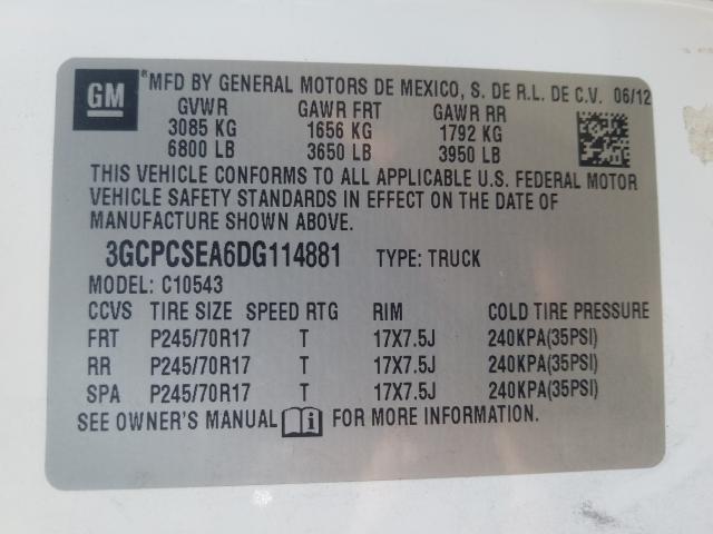 Photo 9 VIN: 3GCPCSEA6DG114881 - CHEVROLET SILVERADO 