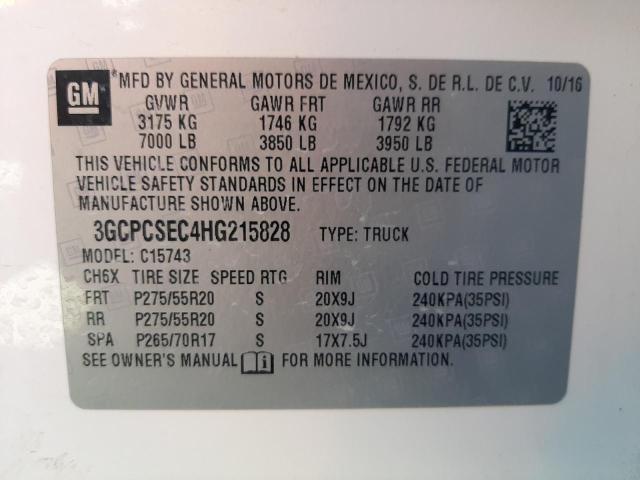 Photo 9 VIN: 3GCPCSEC4HG215828 - CHEVROLET SILVERADO 