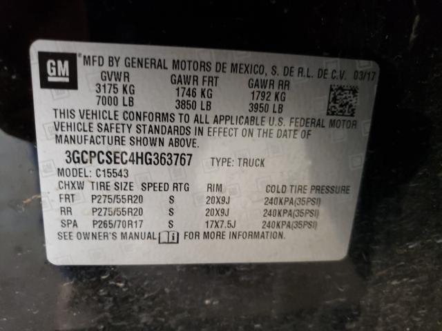 Photo 9 VIN: 3GCPCSEC4HG363767 - CHEVROLET SILVERADO 