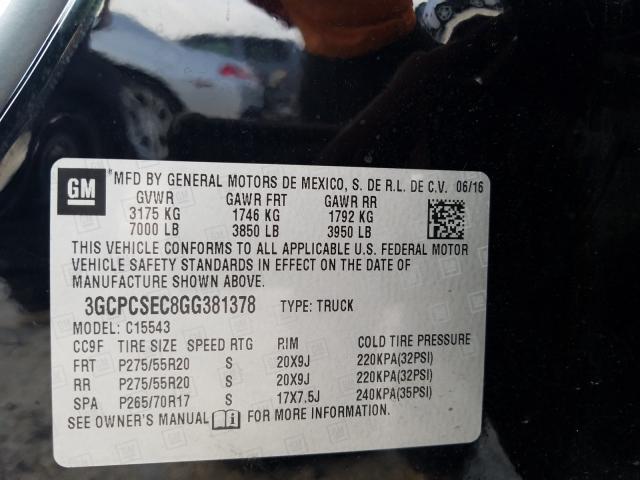 Photo 9 VIN: 3GCPCSEC8GG381378 - CHEVROLET SILVERADO 