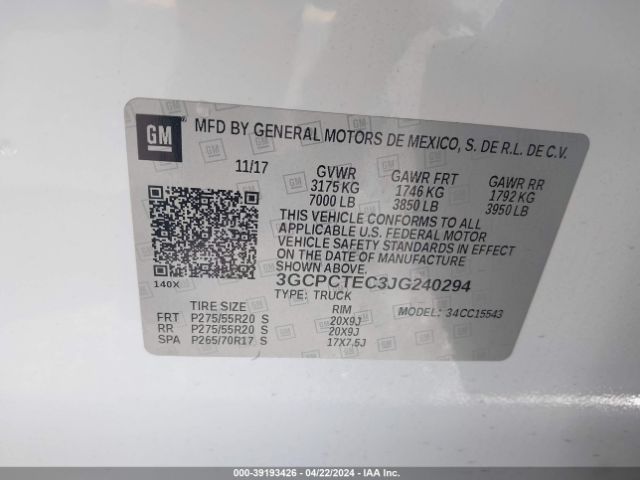 Photo 8 VIN: 3GCPCTEC3GC240294 - CHEVROLET SILVERADO 1500 