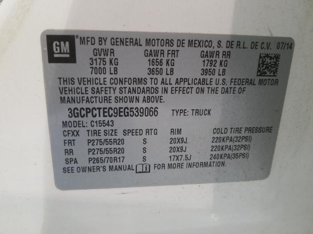 Photo 9 VIN: 3GCPCTEC9EG539066 - CHEVROLET SILVERADO 