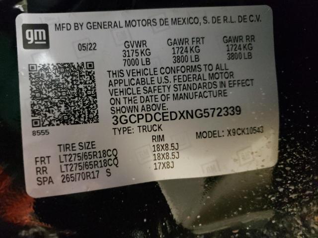 Photo 9 VIN: 3GCPDCEDXNG572339 - CHEVROLET SILVERADO 