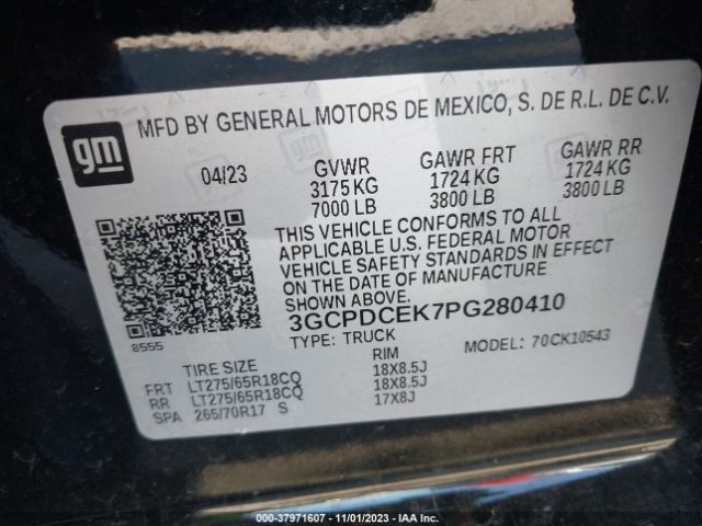 Photo 8 VIN: 3GCPDCEK7PG280410 - CHEVROLET SILVERADO 1500 