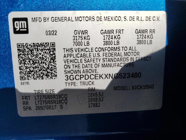 Photo 11 VIN: 3GCPDCEKXNG523480 - CHEVROLET SILVERADO 