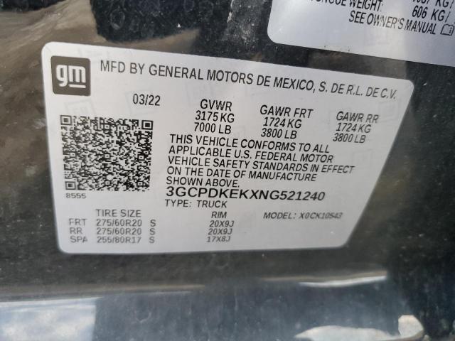 Photo 11 VIN: 3GCPDKEKXNG521240 - CHEVROLET SILVERADO 