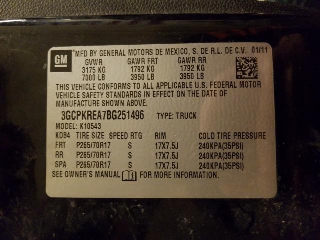 Photo 9 VIN: 3GCPKREA7BG251496 - CHEVROLET SILVERADO 