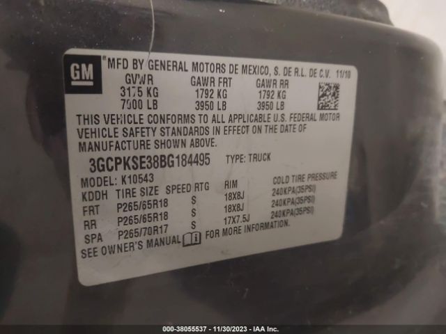 Photo 8 VIN: 3GCPKSE38BG184495 - CHEVROLET SILVERADO 1500 