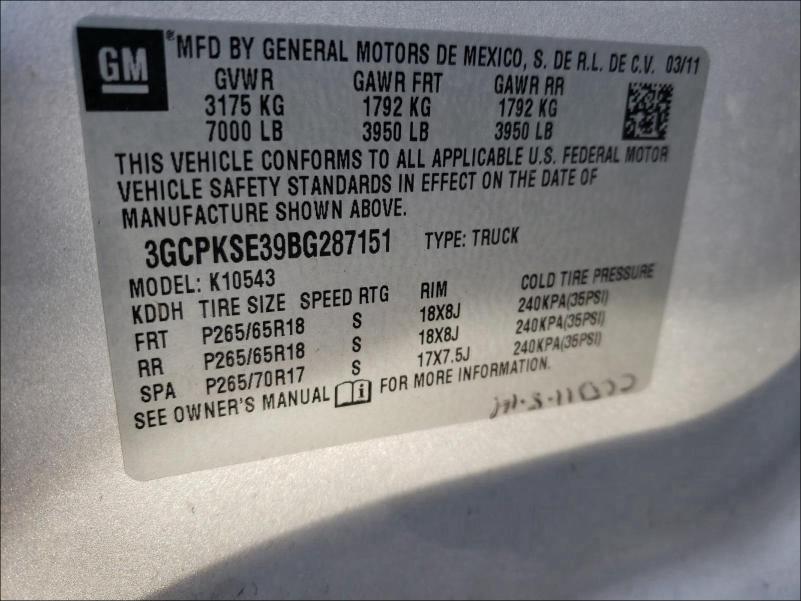 Photo 9 VIN: 3GCPKSE39BG287151 - CHEVROLET SILVERADO 