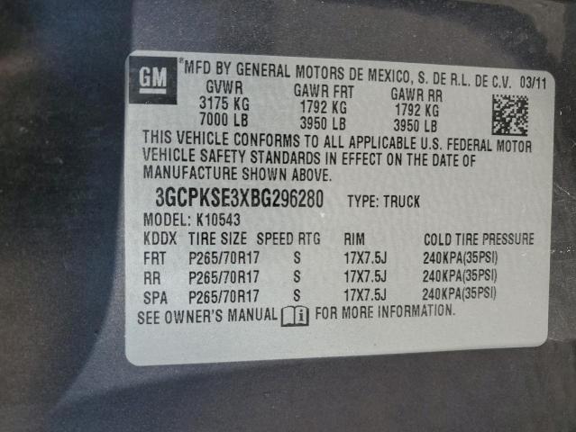 Photo 11 VIN: 3GCPKSE3XBG296280 - CHEVROLET SILVERADO 