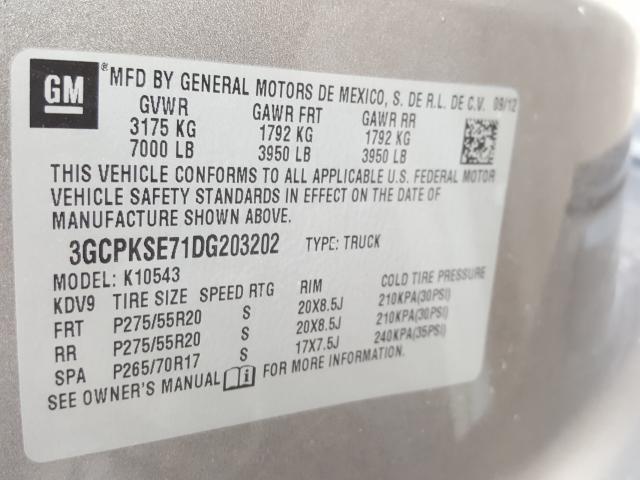 Photo 9 VIN: 3GCPKSE71DG203202 - CHEVROLET SILVERADO 