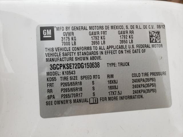 Photo 9 VIN: 3GCPKSE72DG150638 - CHEVROLET SILVERADO 