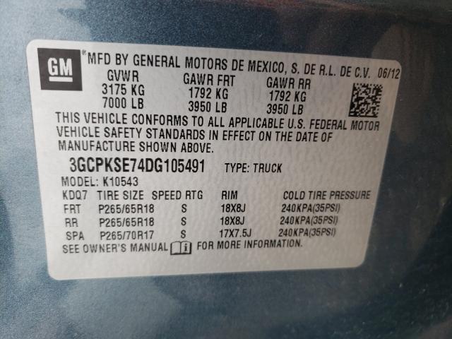 Photo 9 VIN: 3GCPKSE74DG105491 - CHEVROLET SILVERADO 