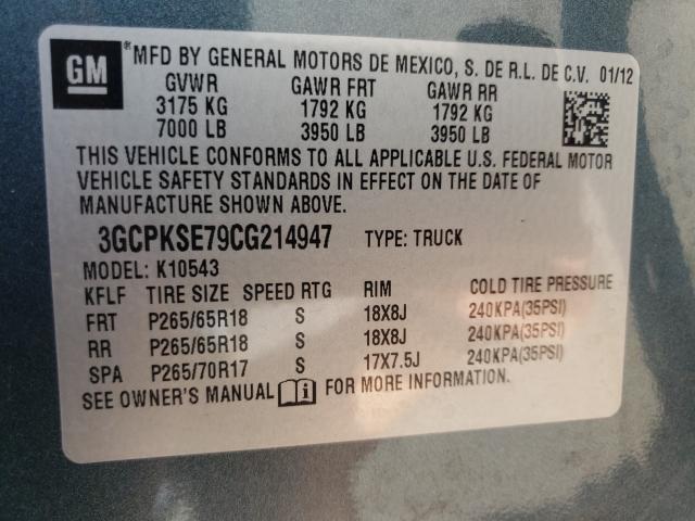 Photo 9 VIN: 3GCPKSE79CG214947 - CHEVROLET SILVERADO 