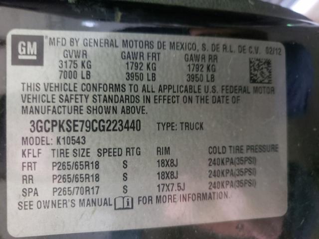 Photo 9 VIN: 3GCPKSE79CG223440 - CHEVROLET SILVERADO 