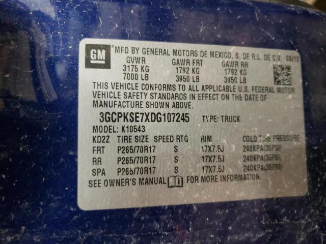 Photo 9 VIN: 3GCPKSE7XDG107245 - CHEVROLET SILVERADO 