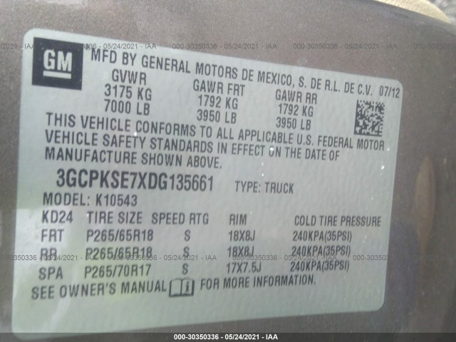 Photo 8 VIN: 3GCPKSE7XDG135661 - CHEVROLET SILVERADO 1500 