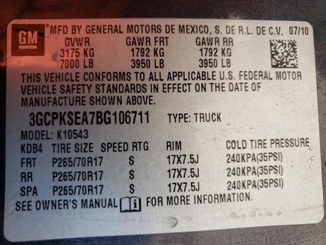 Photo 9 VIN: 3GCPKSEA7BG106711 - CHEVROLET SILVERADO 