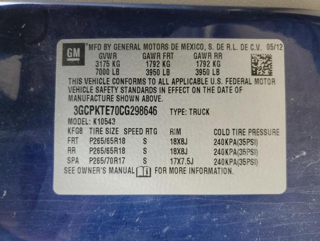 Photo 11 VIN: 3GCPKTE70CG298646 - CHEVROLET SILVERADO 