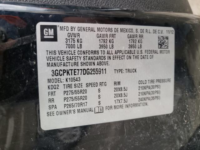 Photo 9 VIN: 3GCPKTE77DG255911 - CHEVROLET SILVERADO 