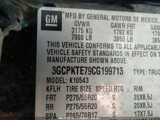 Photo 8 VIN: 3GCPKTE79CG199713 - CHEVROLET SILVERADO 1500 