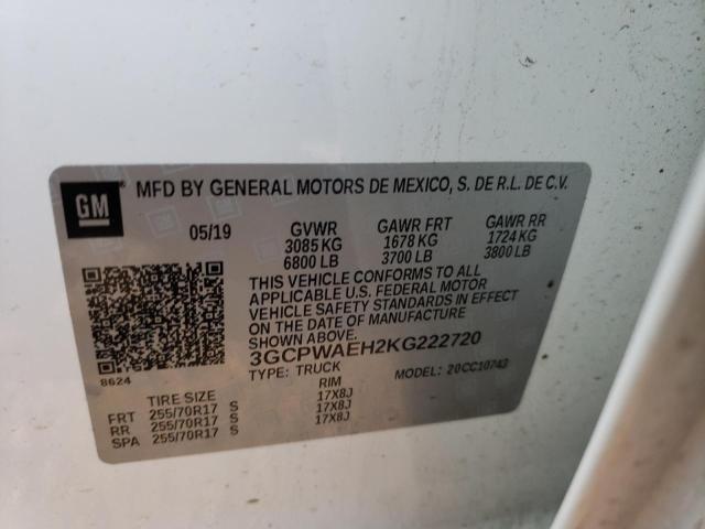 Photo 11 VIN: 3GCPWAEH2KG222720 - CHEVROLET SILVERADO 