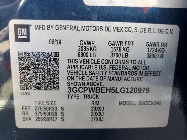 Photo 11 VIN: 3GCPWBEH5LG120979 - CHEVROLET SILVERADO 