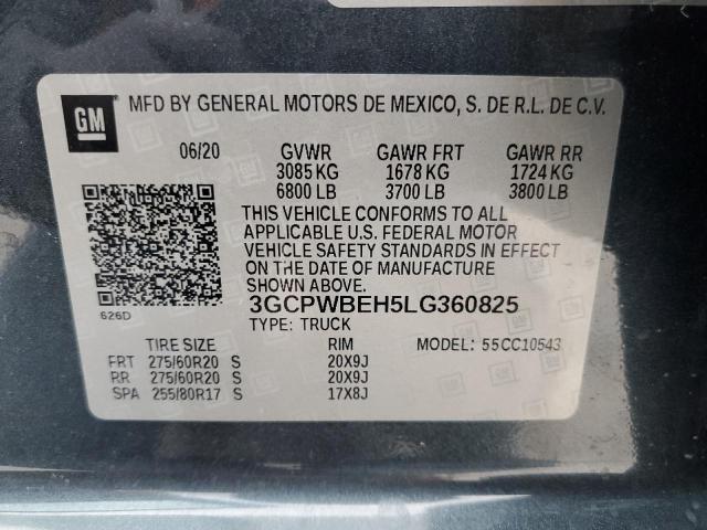 Photo 11 VIN: 3GCPWBEH5LG360825 - CHEVROLET SILVERADO 